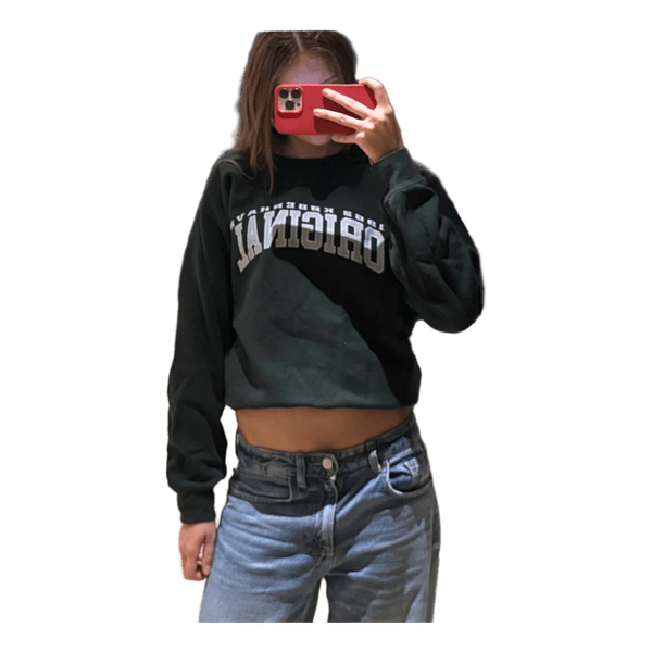 Mørkegrøn cropped sweatshirt
