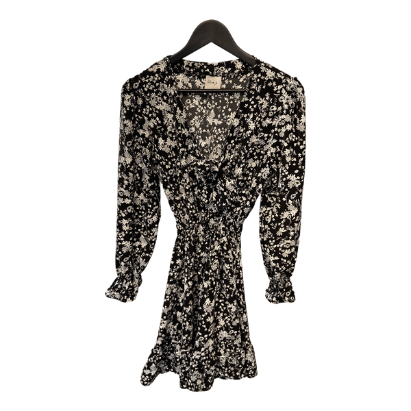 Black floral mini dress
