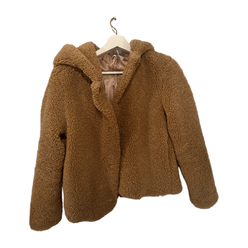 Beige faux fur jacket