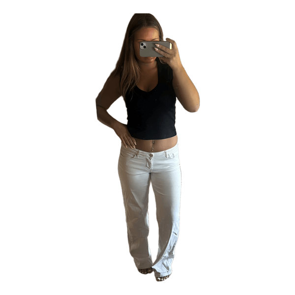 Hvide lavtaljede jeans
