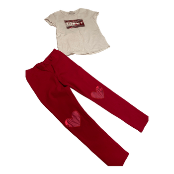 Tommy Hilfiger T-paita 128cm ja hm housut 128-134cm