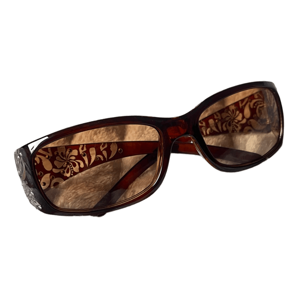 Brown floral patterned sunglasses