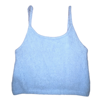 Light blue fuzzy top