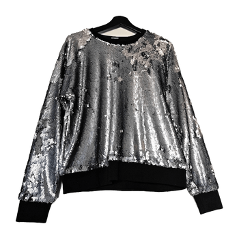 Silver sequin sweatshirt