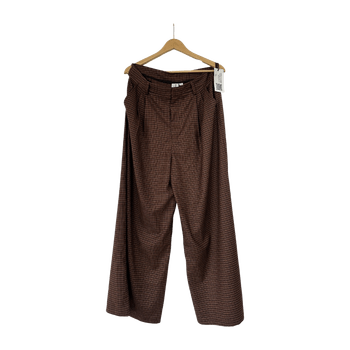 Oversized checkered wide-leg trousers