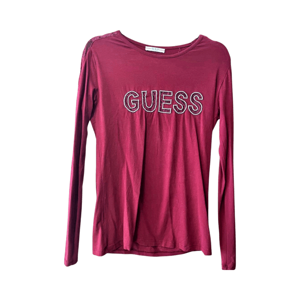 Guess red long sleeve top