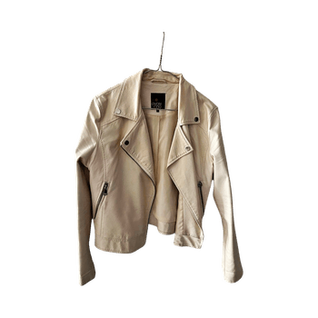 Vaalea biker-takki