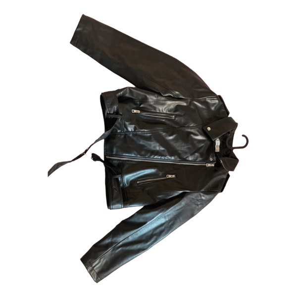Black faux leather jacket