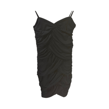 Musta rypytetty lyhyt mekko