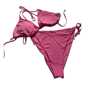 Pink two-piece bikini