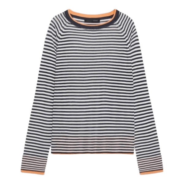 Stribet langærmet strikbluse