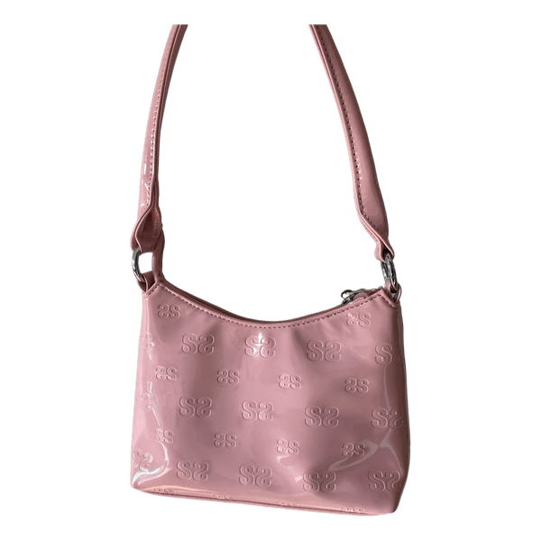 Pink patent handbag