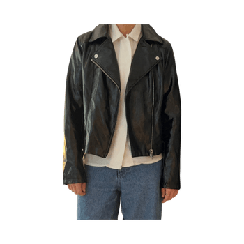 Kiiltävä faux leather biker-takki