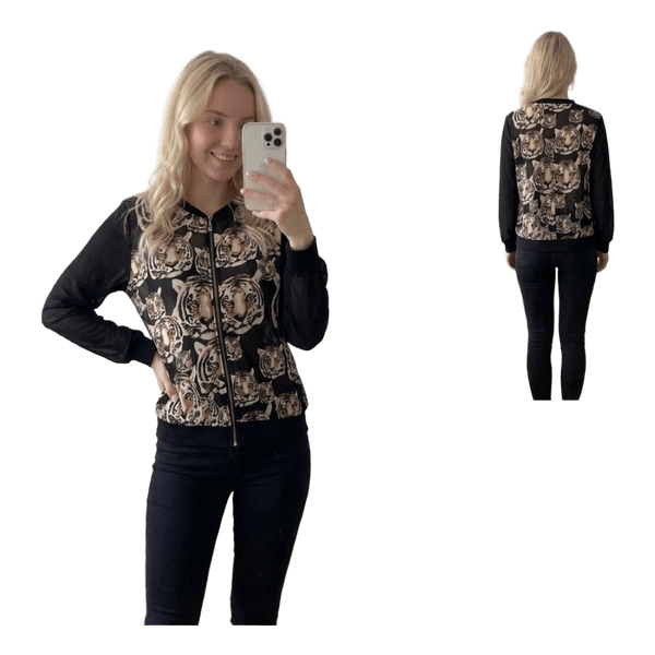 Tiger print bomber jacket