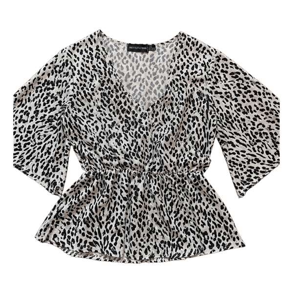 Leopard print wrap top