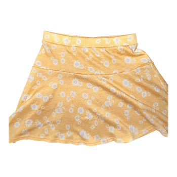 Yellow floral mini skirt