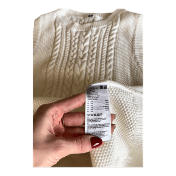 Uniqlo white cable knitted vest 100% cotton size L