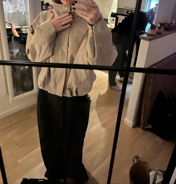 Beige high neck jacket
