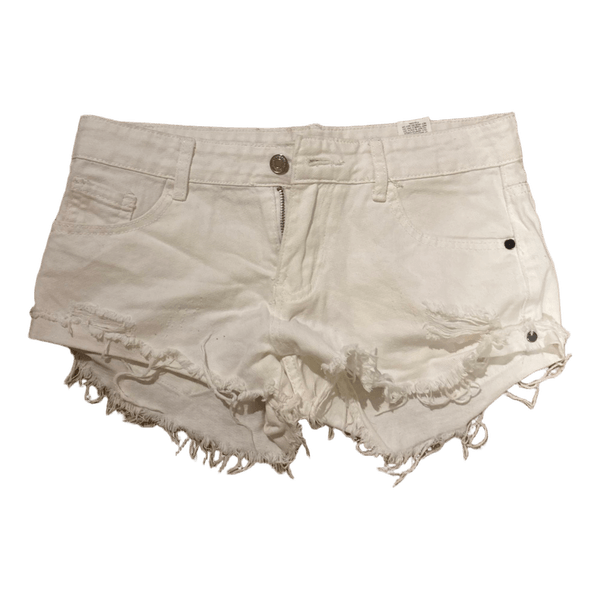 White denim shorts