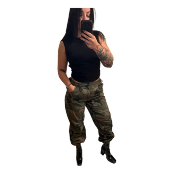 Bershka camouflage parachute pants