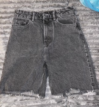 Grey denim shorts