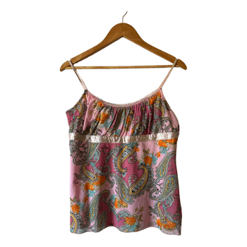 Pink paisley camisole top