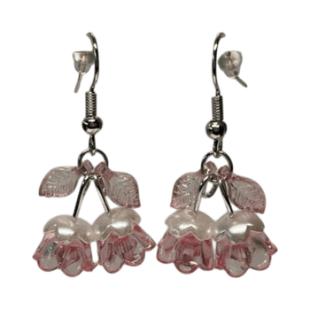 Pink kukka-korvakorut