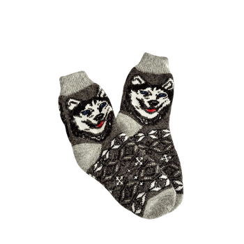 Husky pattern winter socks