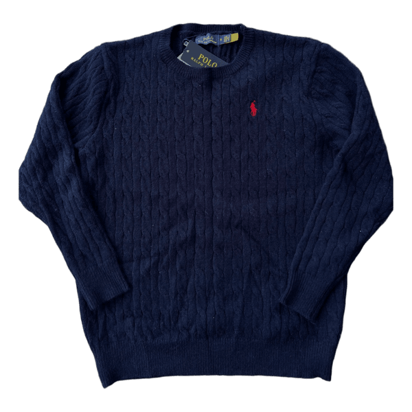 Navy cable knit sweater