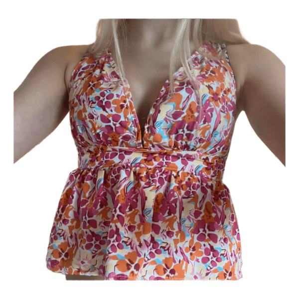 Shein Blomstret halterneck top