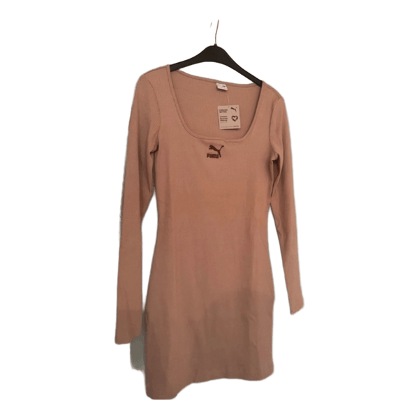 Square neck ribbed dress