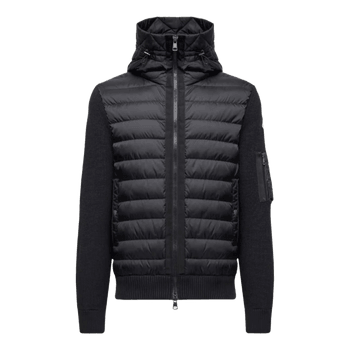 Moncler black quilted cardigan