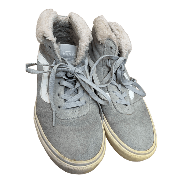 Grey fur lined sneakers