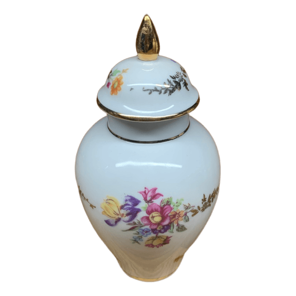 Floral porcelain jar