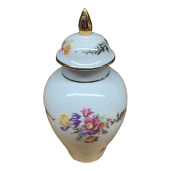 Floral porcelain jar