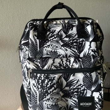Black and white printed backpack