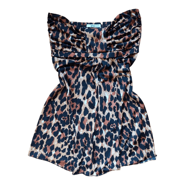 Vintage leopard print strapless top