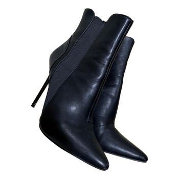 Black stiletto ankle boots
