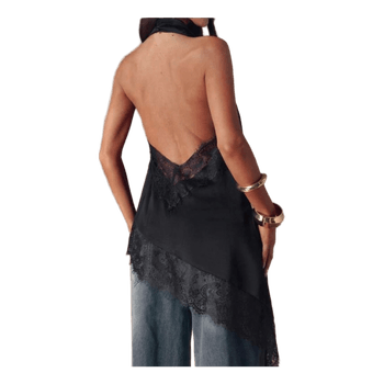 Black lace halter top