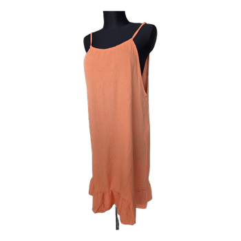 Orange frill midi dress