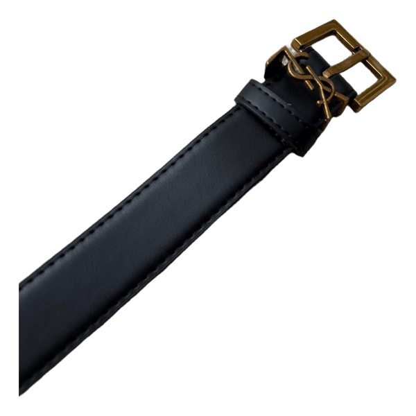 Black leather YSL belt