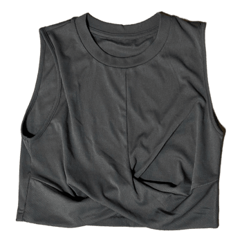 Grey ribbed crop top