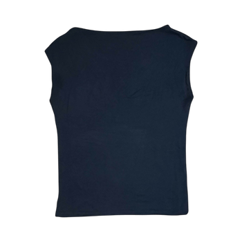 Navy draped t-shirt