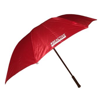 Red branded umbrella