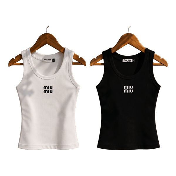 Miu Miu ribbed tank tops