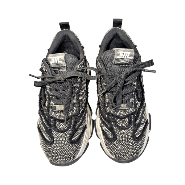 Steve Madden black rhinestone sneakers