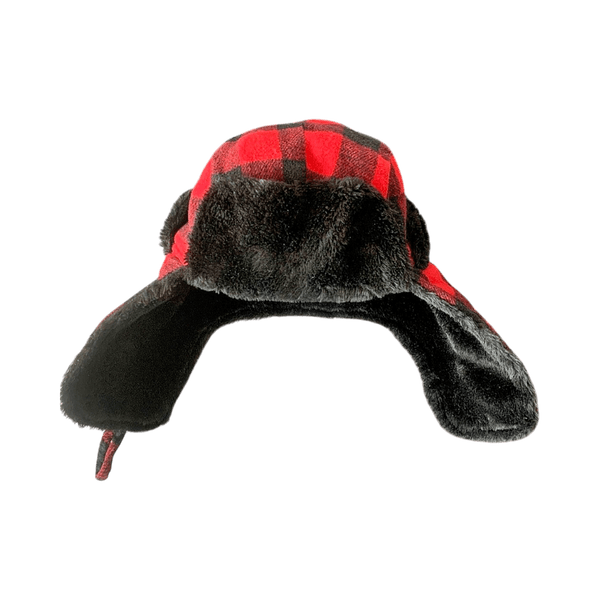 Red plaid trapper hat