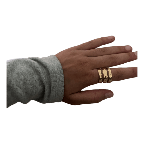 Tredelt guld ring