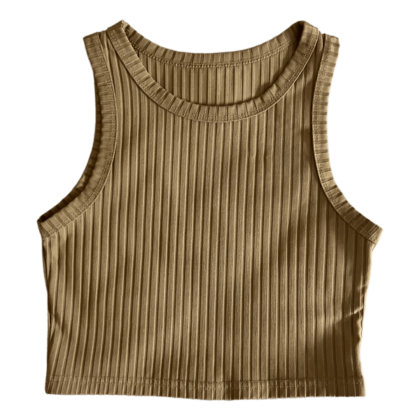 Beige ribattu toppi