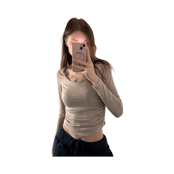 Pitkähihainen sivussa rypytykset